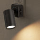 YANSUN 2-Pack 1W Black Plug-In Night Lights, Rotatable Cylinder Design, Warm 3000K Adjustable Dimming, US Plug