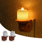 YANSUN 2-Pack 1W Plug-in Night Light with Amber 1600K, Dusk to Dawn Sensor, Slide Dimmer, Wood Grain Finish