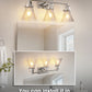 YANSUN 22 in. 3-Light Brushed Nickel Vanity Light with Glass Shade for Powder Rooms, Dressing Rooms or Bathrooms