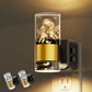 YANSUN 2-Pack Plug-in Photocell Night Light, Warm Glow Dimmable Wall Sconce Style Lighting with Metal & Acrylic Accents