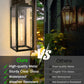 YANSUN 18 in. 2-Pack Black Dusk to Dawn Outdoor Lantern Sconce Wall Lights with Clear Glass Shade LED T30 Bulbs Included