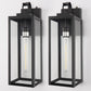 YANSUN 18 in. 2-Pack Black Dusk to Dawn Outdoor Lantern Sconce Wall Lights with Clear Glass Shade LED T30 Bulbs Included