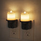 YANSUN 2-Pack 1W Dusk to Dawn Plug-in Night Lights 2700K Warm White Candle Style LED Night Lights with Dimmer for Bedroom Hallway Bathroom