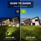 YANSUN 2-Pack Dusk-to-Dawn Outdoor LED Spotlights - IP66 Waterproof 8.27in Stake, UL 3-Prong Cord, 5W 450LM 2700K Warm Glow for Yard
