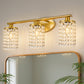YANSUN 20.87 in.3-Light Gold Adjustable Wall Sconce with Crystal Shade Modern Lighting Fixture for Corridor and Hallway