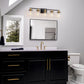 YANSUN 34 in. 5-Light Black and Gold Bathroom Vanity Light Fixture with Clear Glass Shades for Over Mirror