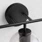 YANSUN 22.7 in. 3 Light Black Vanity Light with Clear Globe Shades Modern Round Wall Mount Wall Light for Bathroom E26 Base