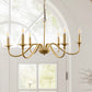 YANSUN 6-Light Gold Candle Rustic Industrial Iron Chandeliers for Dining Room Living Room