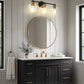 YANSUN 22 in. Black and Gold 3-Light Vanity Light with Clear Glass Shade for Vanity Powder Room Dressing Room