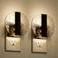 YANSUN 2-Pack Plug in Dusk to Dawn Night Light 1W Dimmable 3000K Black Acrylic Crystal Style Night Lamp