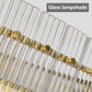 YANSUN 37in. Gold 2-Tier 8-Light Water Ripple Crystal Chandelier Modern Ceiling Light for Dining Room Living Room Bedroom Foyer High Ceiling
