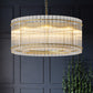 YANSUN 37in. Gold 2-Tier 8-Light Water Ripple Crystal Chandelier Modern Ceiling Light for Dining Room Living Room Bedroom Foyer High Ceiling