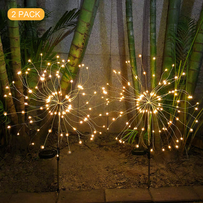 YANSUN LED Firework Garden Lights - 120 LEDs, Warm White, 40 Copper Wires (2-Pack)