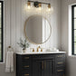 YANSUN 22 in. 3-Light Black and Gold for Bathroom Vanity Light with Clear Glass Shades Wall Sconce