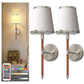 YANSUN Set of 2 Octopus-Claw Leather Arm Wall Lights, White Chrome Finish, 2W, RGBCW Dimmable