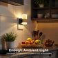 YANSUN 1-Watt Integrated LED Plug-In Night Light, Amber 2700K, Frosted Acrylic Cylinder, Five-Step Dimming, Dusk to Dawn 1-Pack