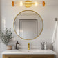 YANSUN 3 in. 2-Light Gold Vanity Light Fixture with Elegant Crystal Accents Bathroom Wall Sconce for Vanity