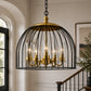 YANSUN 5-Light Black and Gold Dome Pendant Light Chandelier, E12 Base, Stylish Ceiling Fixture for Kitchen or Dining