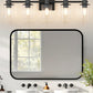 YANSUN 32 in. 5-Light Black Metal Vanity Light with Clear Glass Shade and No Bulbs Included