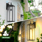 YANSUN Set of 2 Outdoor Wall Lanterns with Clear Glass Shade, Dusk-to-Dawn Sensor and 4 T30-225 Bbs, E26 Socket, 20 In. Height