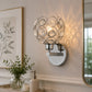 YANSUN Modern Crystal Round Wall Sconce E26 Indoor Wall Light Fixture Chrome Finish 1-Light Vanity Lamp