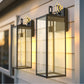 YANSUN 22 in.2-Pack Black Dusk to Dawn Lantern Outdoor Sconce Wall Light Waterproof for Porch Patio and LED T30 Bulbs Included