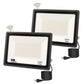 YANSUN 2-Pack High Lumen Outdoor Flood Light with Dusk to Dawn Sensor, IP66 Waterproof, 7024 Lm