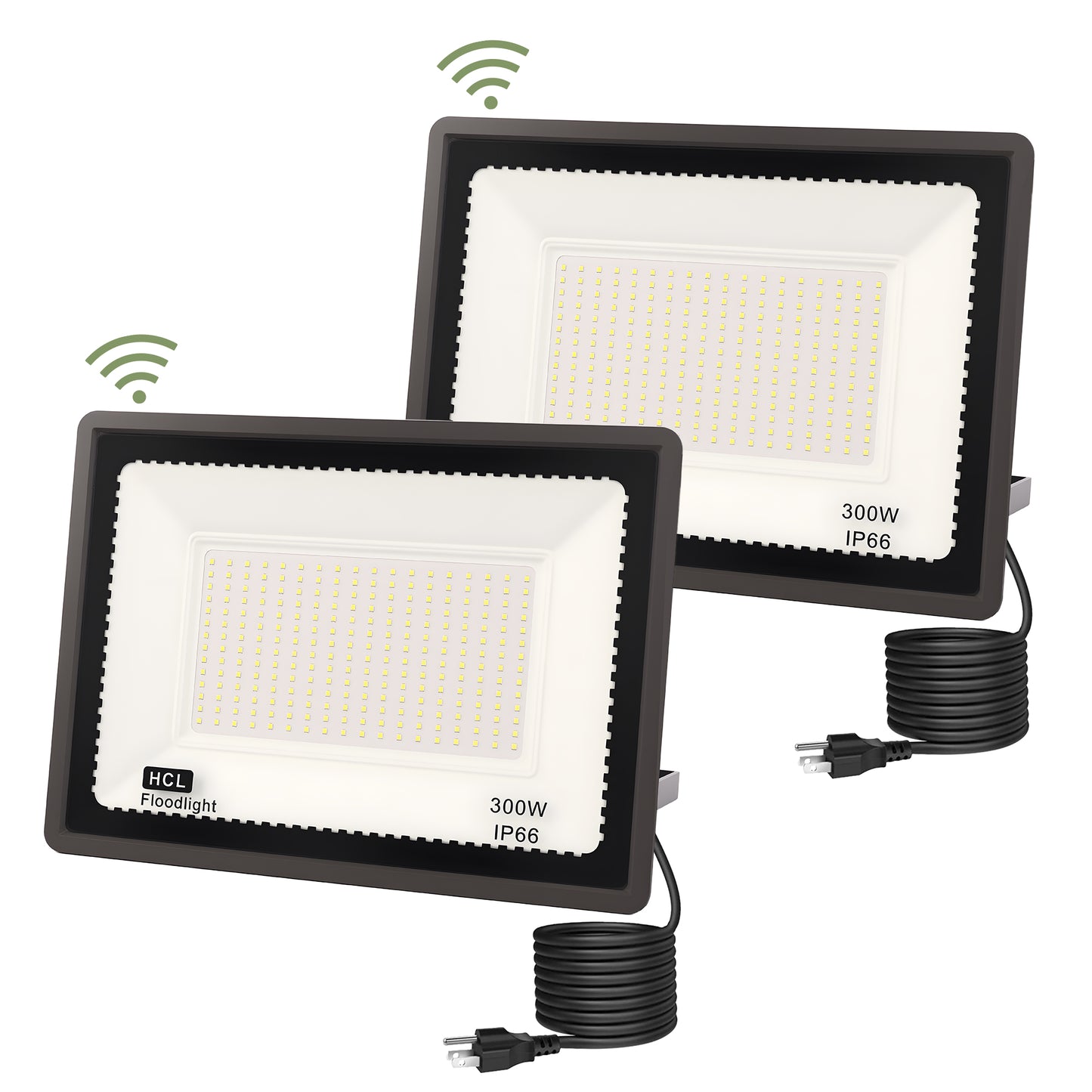 YANSUN 2-Pack High Lumen Outdoor Flood Light with Dusk to Dawn Sensor, IP66 Waterproof, 7024 Lm