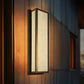 YANSUN 24.8in Outdoor LED Wall Light, IP65 Waterproof Rectangular Wall Sconce, 30W 3000K Warm Light Faux Alabaster Shade Exterior Fixture