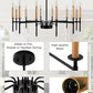 YANSUN 12-Light Black Gold Pendant Chandelier Modern Ceiling Hanging Light Fixture E12