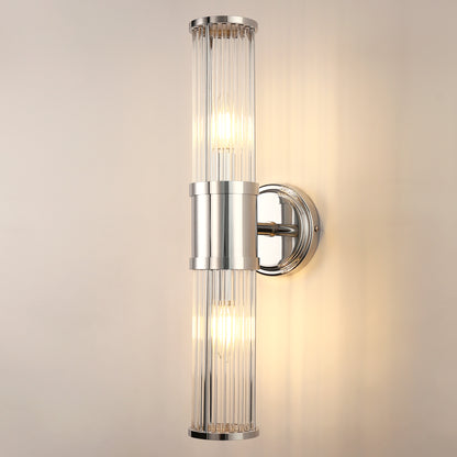 YANSUN 3 in. 2-Light Chrome Vanity Light Fixture with Sparkling Crystal Accents Versatile Bathroom Wall Sconce for Bathroom
