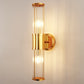 YANSUN 3 in. 2-Light Gold Vanity Light Fixture with Elegant Crystal Accents Bathroom Wall Sconce for Vanity