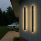 YANSUN 39.3 in. 1-Light Sand Black Outdoor Wall Sconce with Integrated LED, Warm White 3000K, IP65 Waterproof, 2-Pack