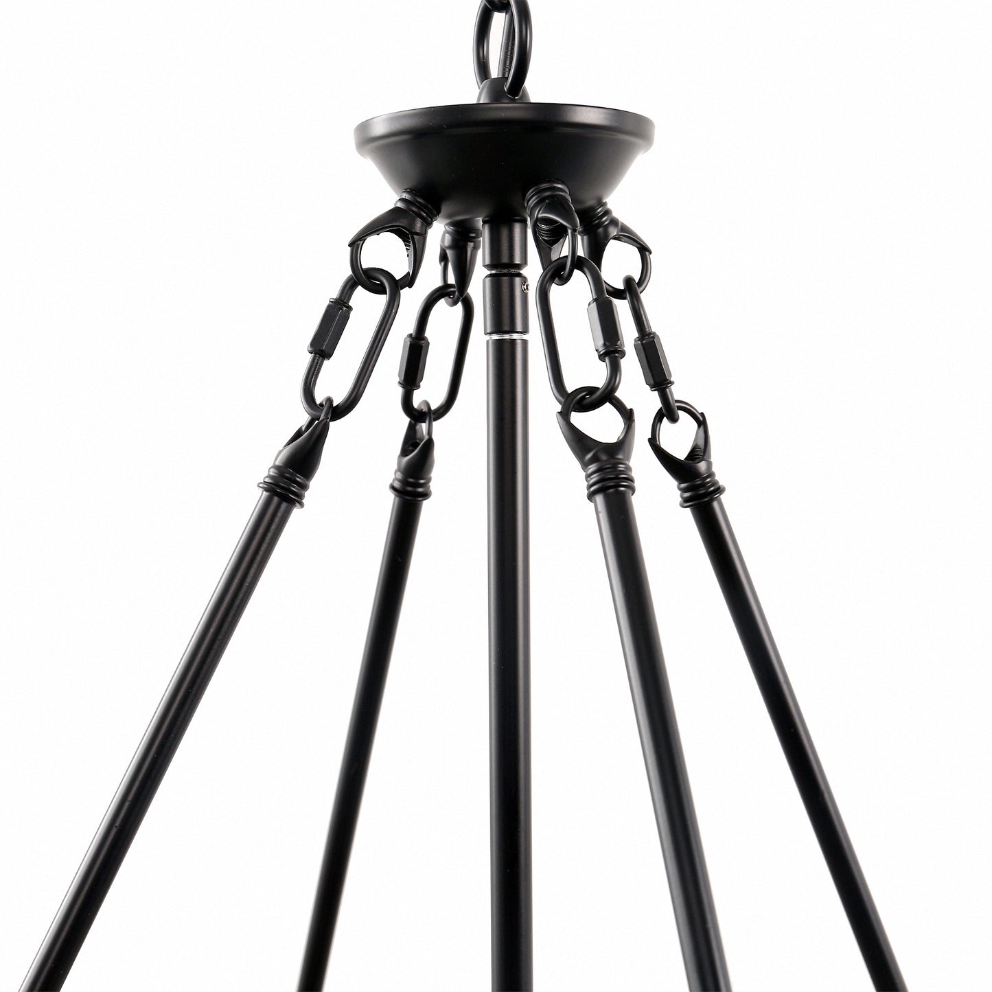 YANSUN 4-Light Matte Black Brown Drum Chandelier Industrial Metal Mesh Pendant Light Fixture E26