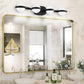 YANSUN 30"Black LED Bathroom Vanity Light with Crystal Sand Acrylic Shades, 4-Ligh Decorative WallLighting Fixturefor Bathroom Vanity Mirror