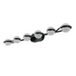 YANSUN 43in. Black 6-Light LED Bathroom Vanity Light with Crystal Sand Acrylic Shades Wall-Mount