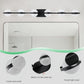 YANSUN 43in. Black 6-Light LED Bathroom Vanity Light with Crystal Sand Acrylic Shades Wall-Mount