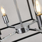 YANSUN Modern 8-Light Black & Chrome Geometric Pendant Chandelier, Industrial Adjustable Hanging Light for Living Room,Dining Room, Kitchen (No Bulbs)