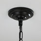 YANSUN Modern 8-Light Black & Chrome Geometric Pendant Chandelier, Industrial Adjustable Hanging Light for Living Room,Dining Room, Kitchen (No Bulbs)
