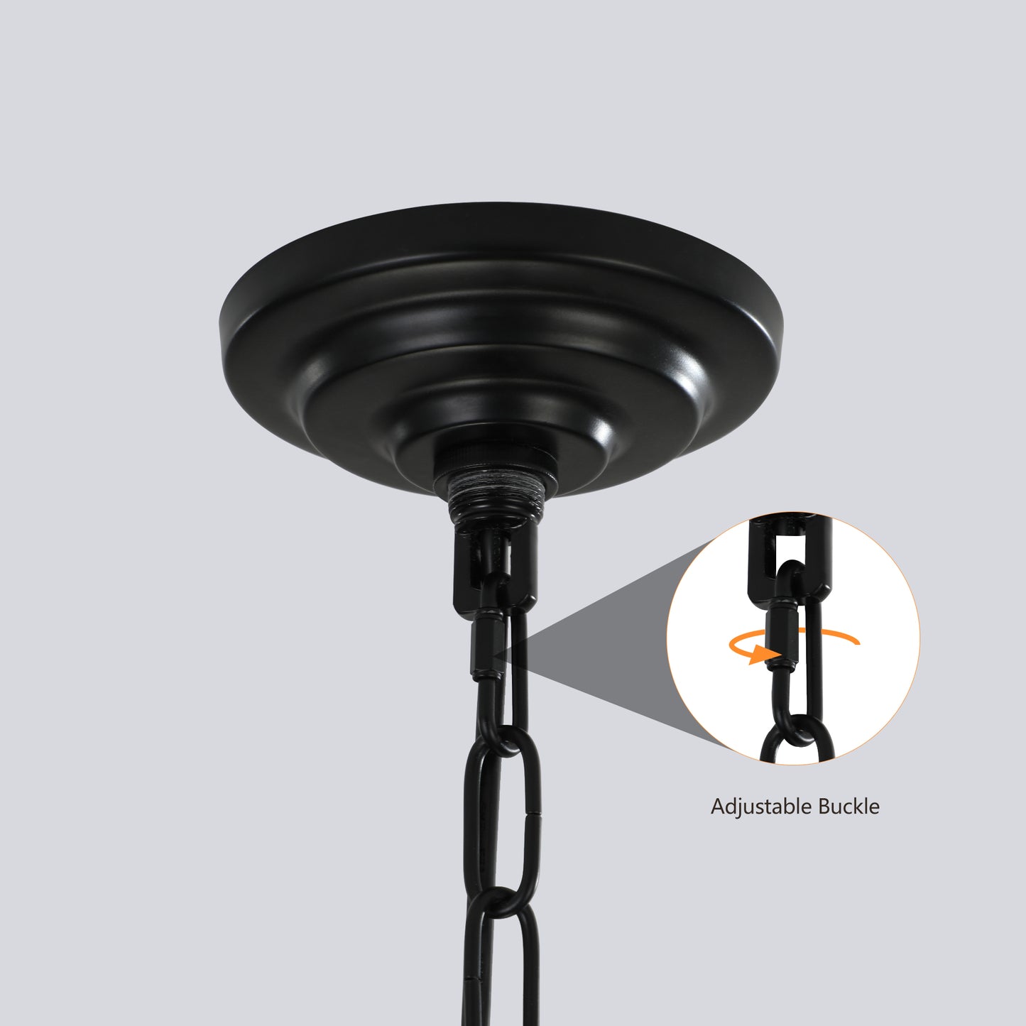 YANSUN Black Farmhouse Pendant Light, 8-Light Adjustable Height Chandelier for Kitchen Island & Foyer, E12 Base (Bulbs Not Included)