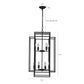 YANSUN Black Farmhouse Pendant Light, 8-Light Adjustable Height Chandelier for Kitchen Island & Foyer, E12 Base (Bulbs Not Included)