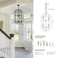 YANSUN Black Farmhouse Pendant Light, 8-Light Adjustable Height Chandelier for Kitchen Island & Foyer, E12 Base (Bulbs Not Included)