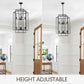 YANSUN Black Farmhouse Pendant Light, 8-Light Adjustable Height Chandelier for Kitchen Island & Foyer, E12 Base (Bulbs Not Included)