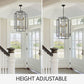 YANSUN Farmhouse Gold 8-Light Pendant Light, Adjustable Height, E12 Base, Iron Frame for Kitchen Island & Foyer (Bulbs Not Included)