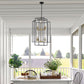 YANSUN Farmhouse Gold 8-Light Pendant Light, Adjustable Height, E12 Base, Iron Frame for Kitchen Island & Foyer (Bulbs Not Included)