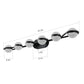 YANSUN 43in. Black 6-Light LED Bathroom Vanity Light with Crystal Sand Acrylic Shades Wall-Mount