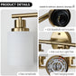 YANSUN Golden Modern Minimalist Bathroom Vanity Light, 6-Light Wall Sconce, Iron & Glass, E26 Base, Hard-Wired (Bulbs Not Included)