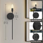 YANSUN 2-Pack Candle Style Wall Light, E12 Socket, Non-Integrated Light Source, 3000K, Remote & Touch Control