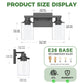 YANSUN 14.17 in. 2-Light Vintage Matte Black Vanity Light with Cylindrical Glass Shades, E26 Base Bathroom Fixture