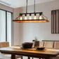 YANSUN 5-Light Island Pendant Light, Brown Metal Frame, Non-Integrated Design, Bulbs Not Included